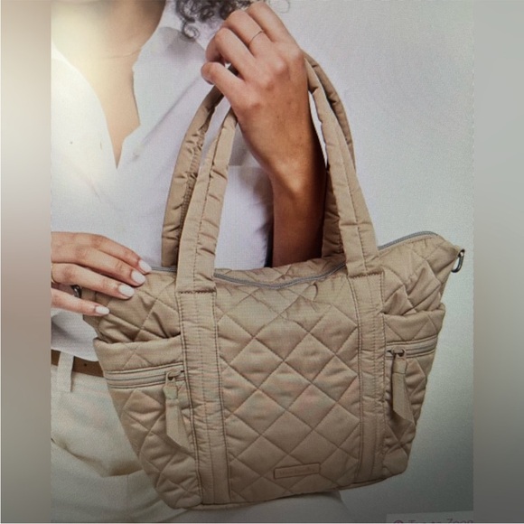 Vera Bradley Performance Twill Small Multi Strap Tote Bag Meadowlark Tan - Picture 3 of 11